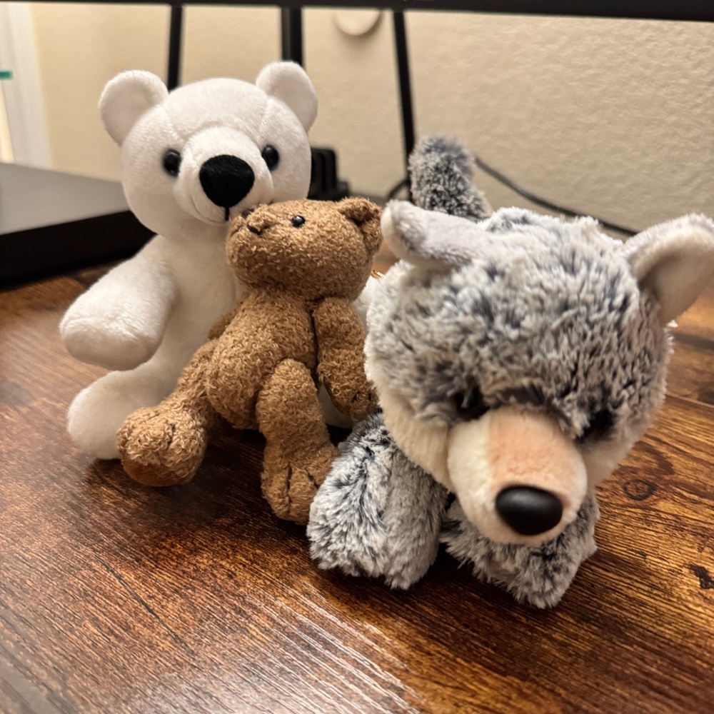 Plush Toy Set - Bear and Wolf (Small)